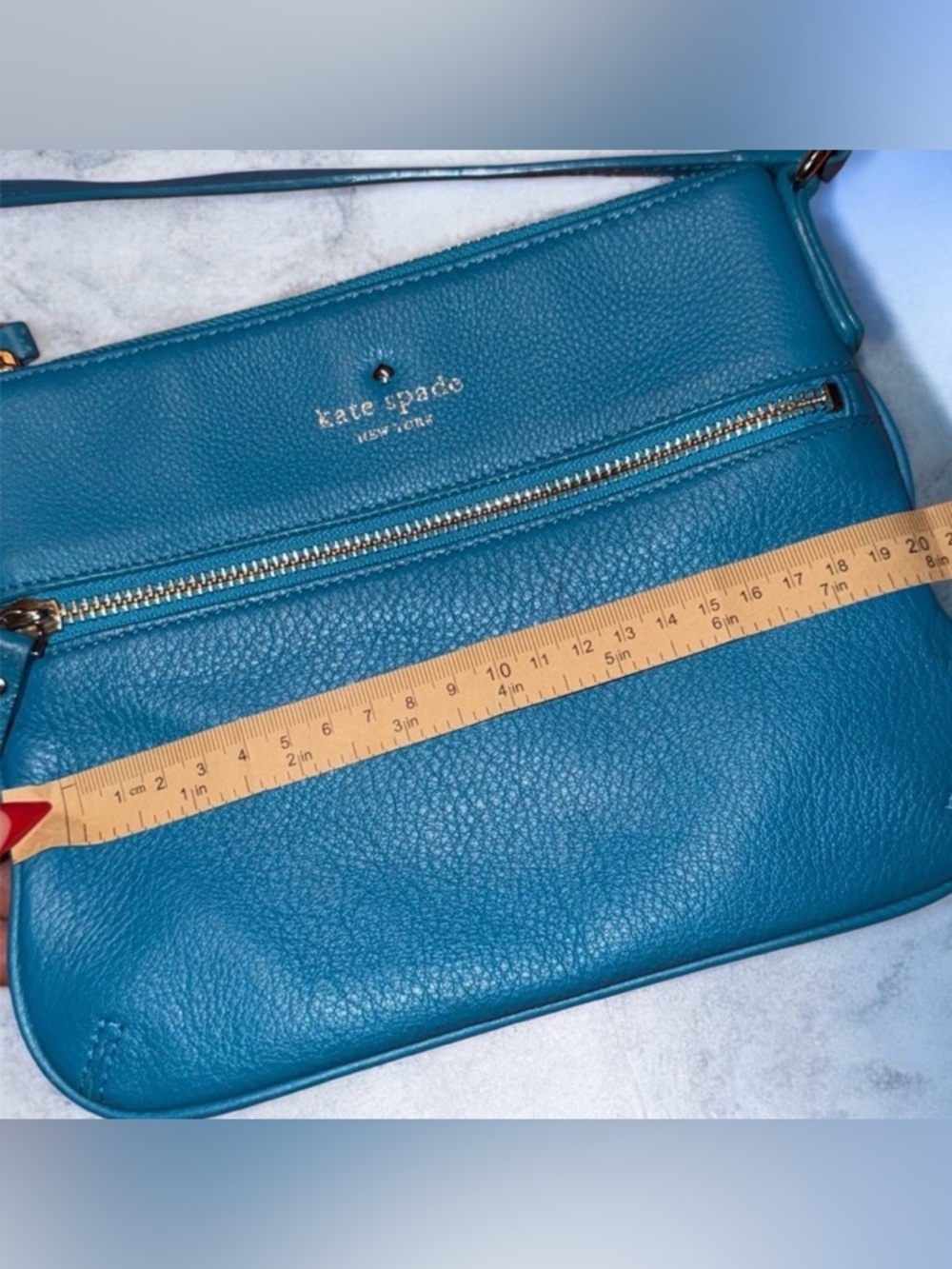 Kate Spade Teal Blue Pebbled Leather Crossbody Bag - Summer Must-Have